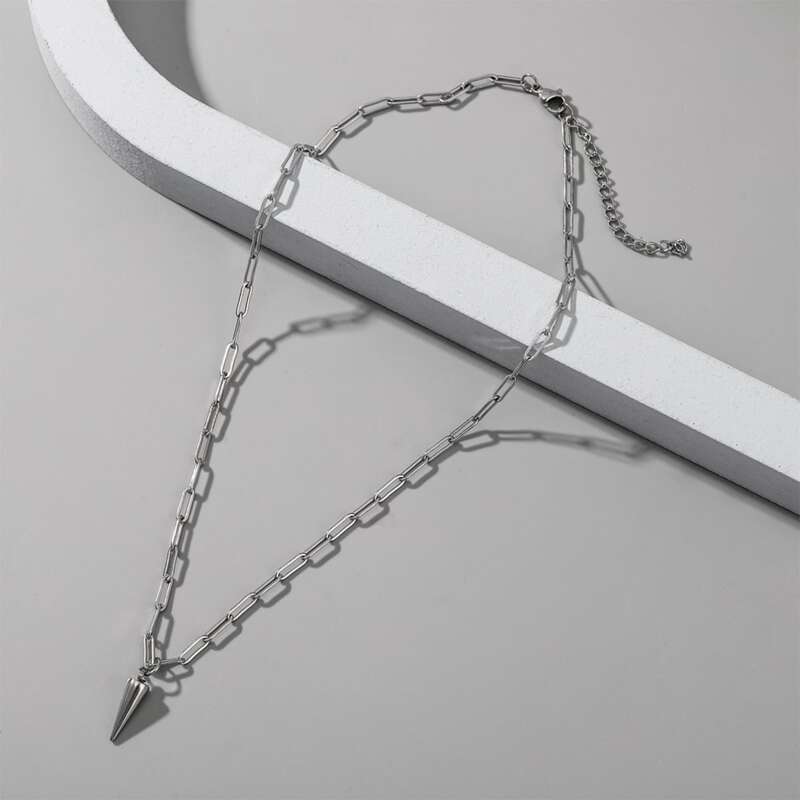 

Guys Cone Charm Necklace, Silver