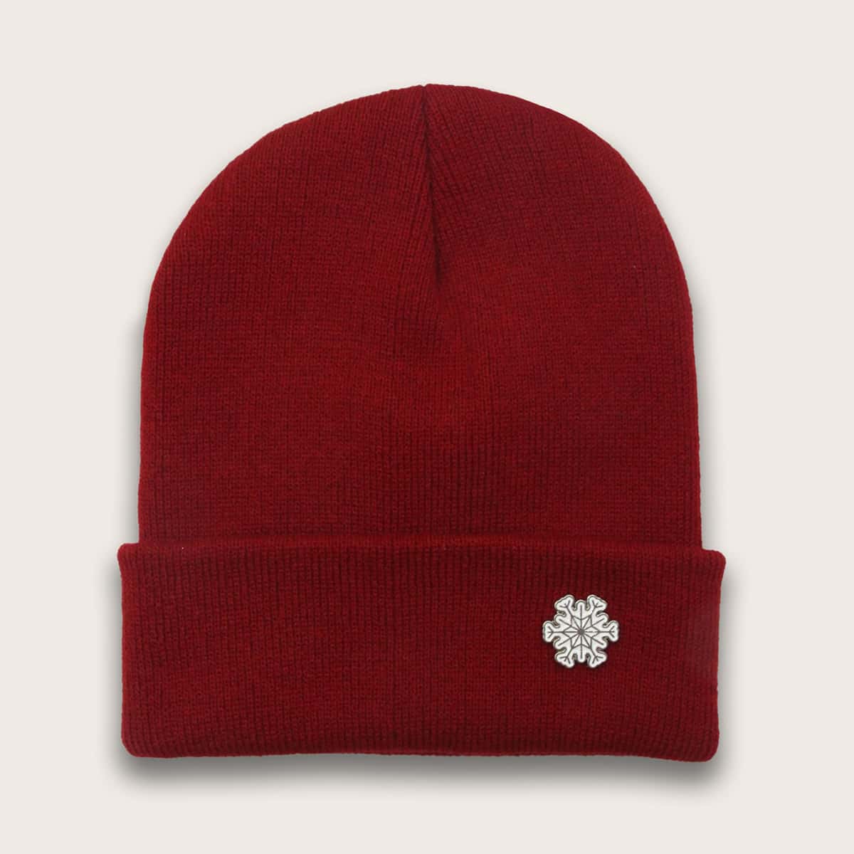 

Snowflake Decor Beanie, Red