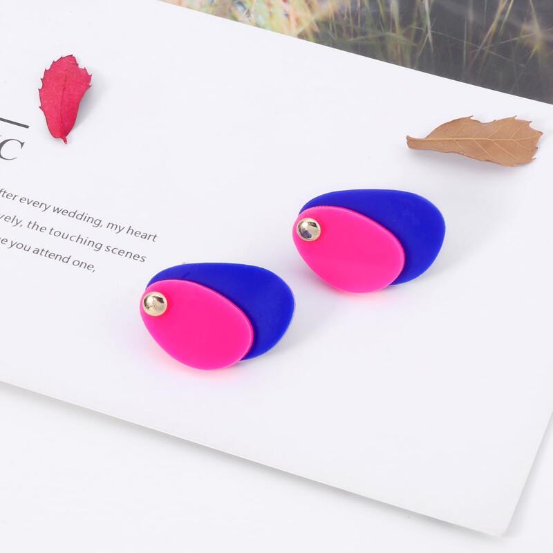 

Neon Colorblock Stud Earrings, Multicolor