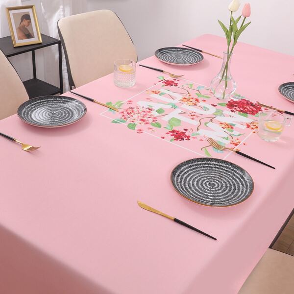 

Flower Print Tablecloth, Pink
