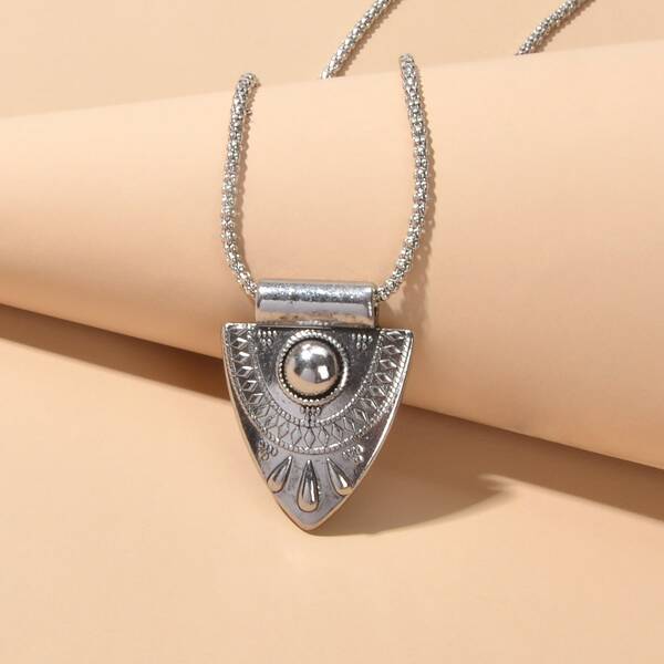

Men Geometric Charm Necklace, Silver
