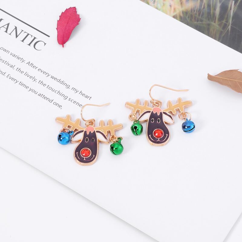 

Deer Bell Drop Earrings, Multicolor