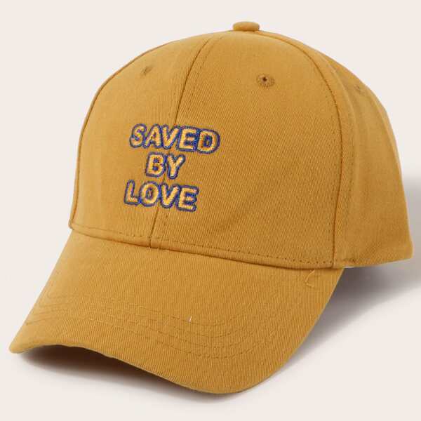 

Men Letter Embroidered Baseball Cap, Yellow