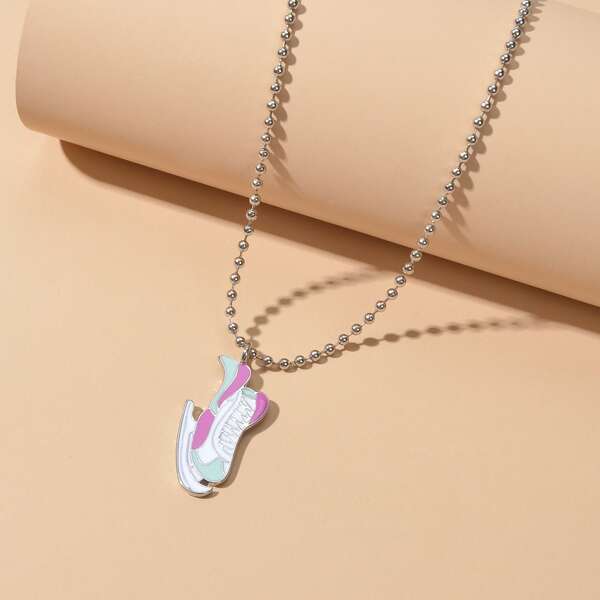 

Ice Skate Pendant Necklace, Silver