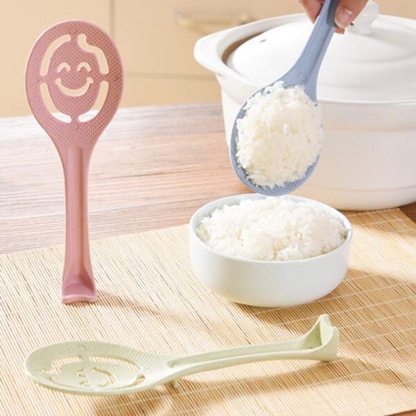 

1pc Smiley Face Design Random Rice Spoon, Multicolor