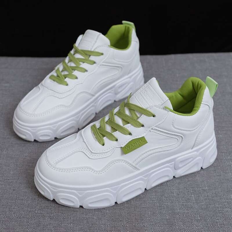 

Solid Lace-up Skate Shoes, White