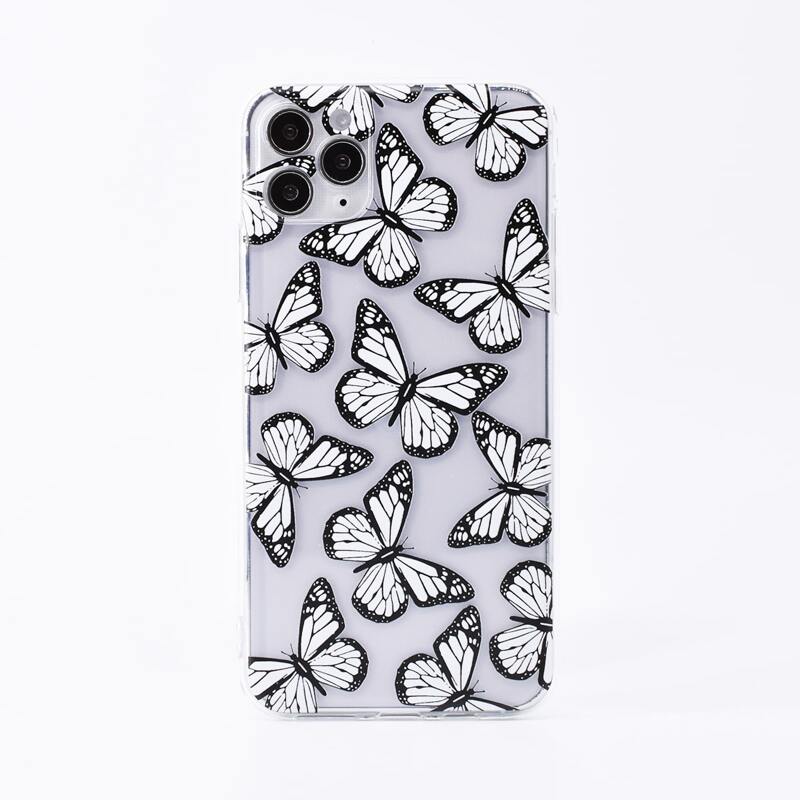 

Butterfly Print iPhone Case, Black and white