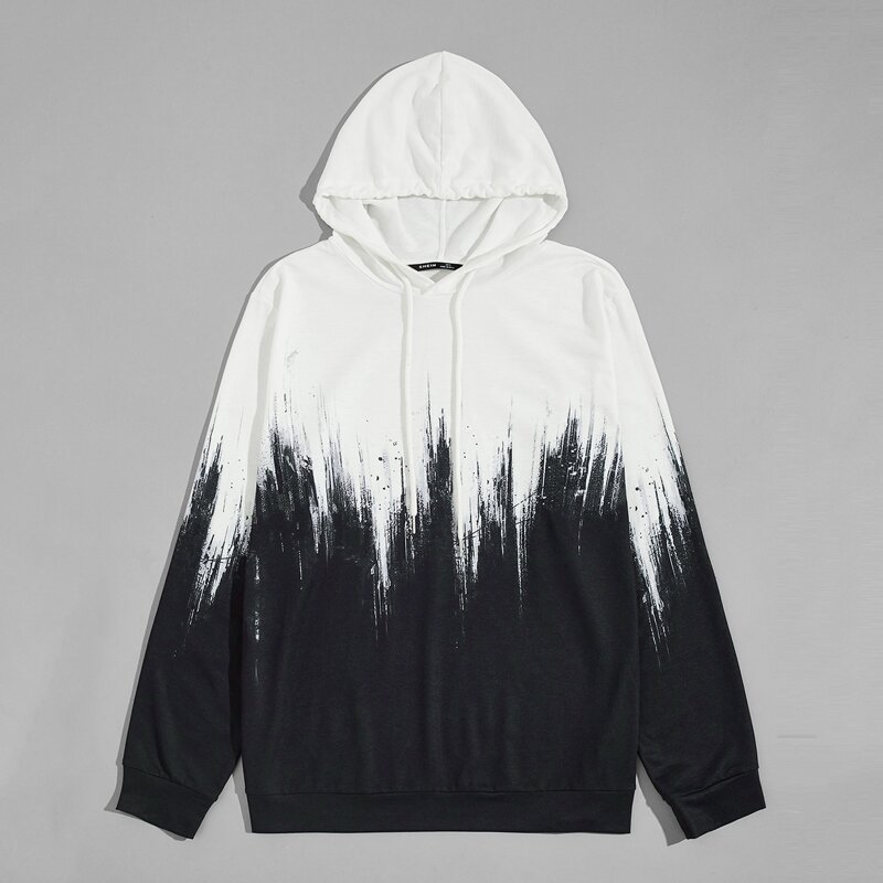 

Guys Tie Dye Hoodie, Black and white