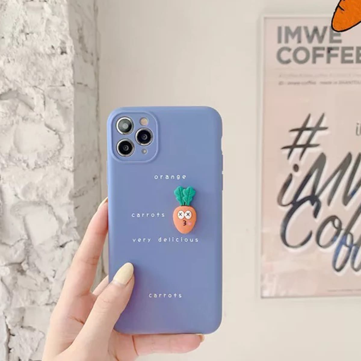 

Cartoon Carrot iPhone Case, Dusty blue