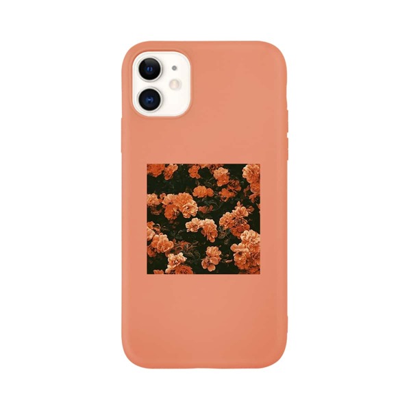 

Floral Print iPhone Case, Coral orange