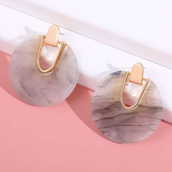 

Round Acrylic Drop Earrings, Multicolor