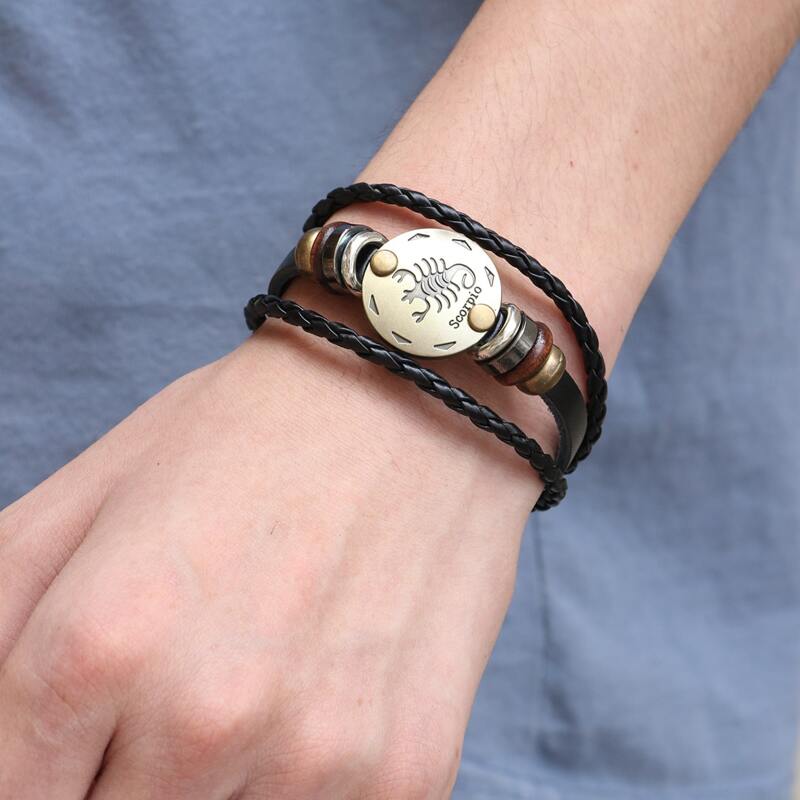 

Guys Scorpio Braided Bracelet, Black