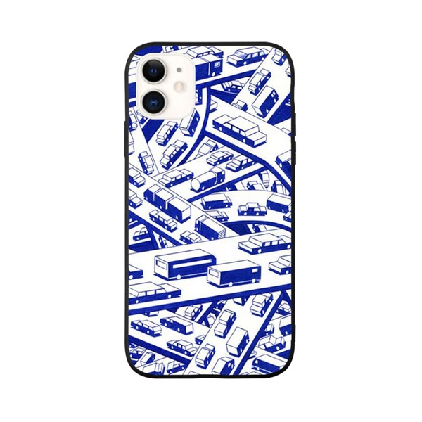 

Чехол для iPhone с принтом эстакада и машины, Многоцветный