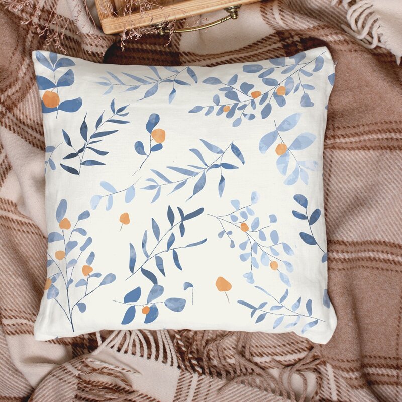 

Plants Print Cushion Cover Without Filler, Multicolor