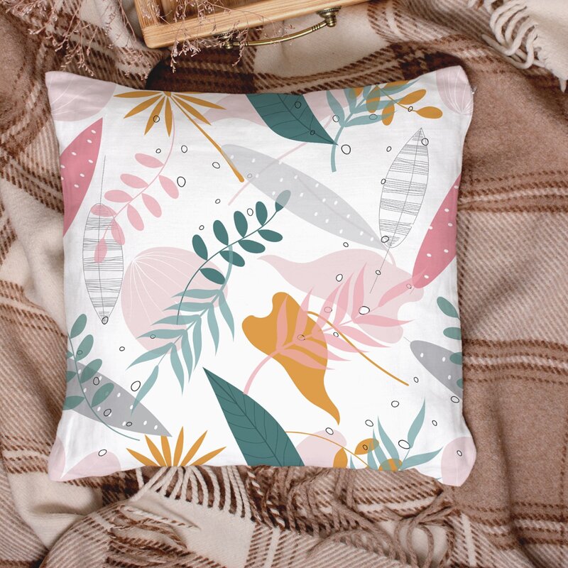 

Plants Print Cushion Cover Without Filler, Multicolor
