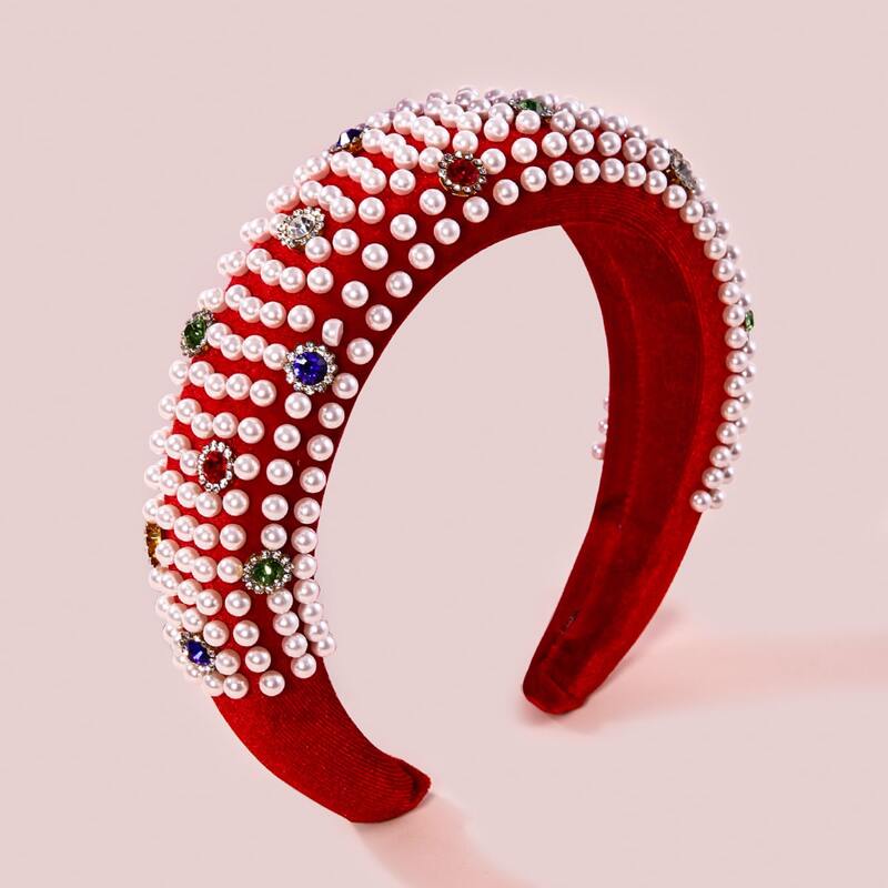 

Faux Pearl Decor Hair Hoop, Red