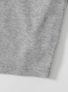 Muchica V-Neck Rib-knit Crop Top - Grey - View 4