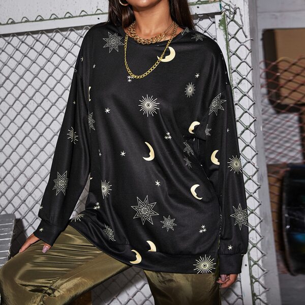 

Galaxy Oversized Longline Sweatshirt, Black