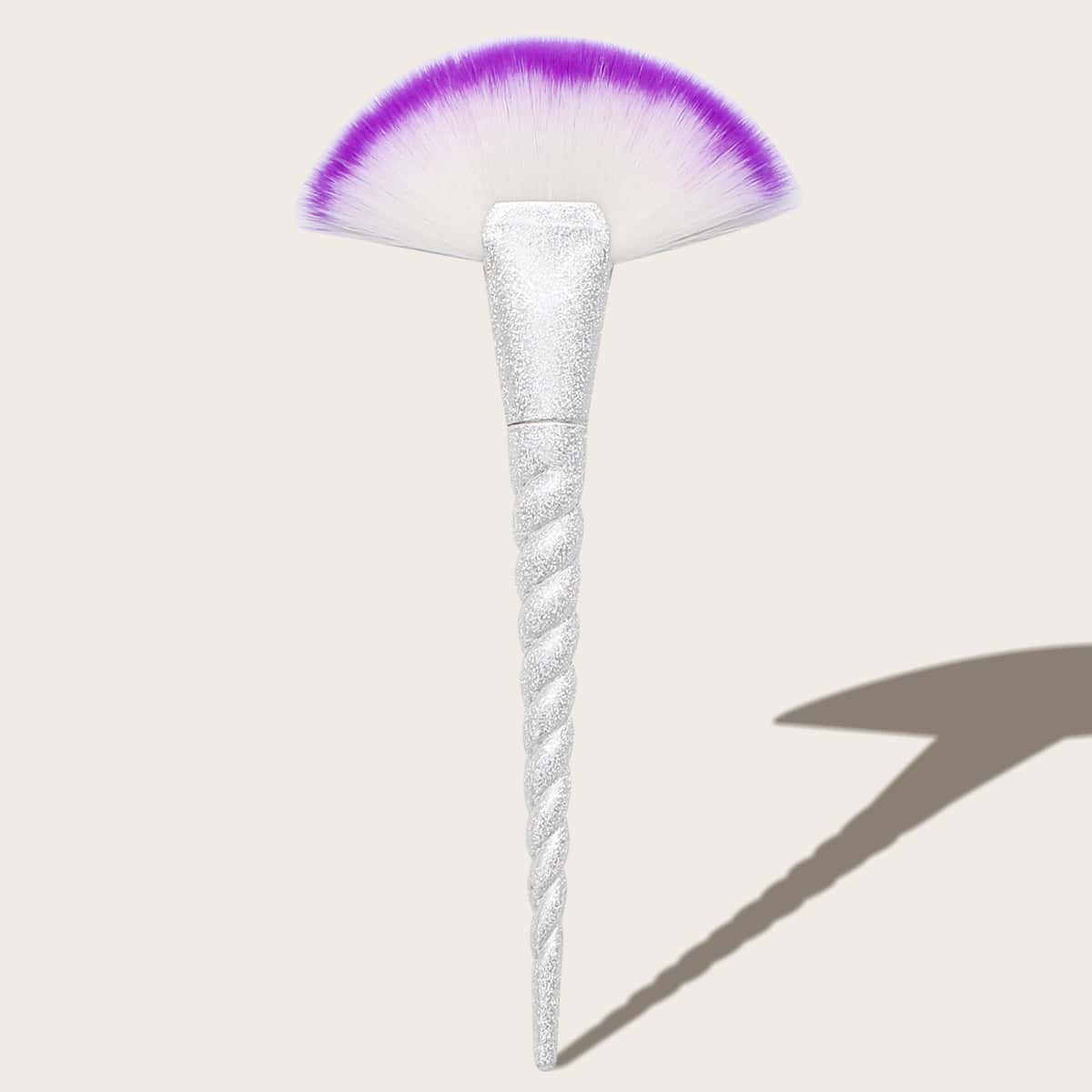 

1pc Fan Shaped Makeup Brush, Purple