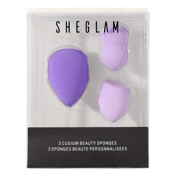 

1pc Teardrop Makeup Sponge & 1pc Pear Sponge & 1pc Flat-Ended Sponge, Purple