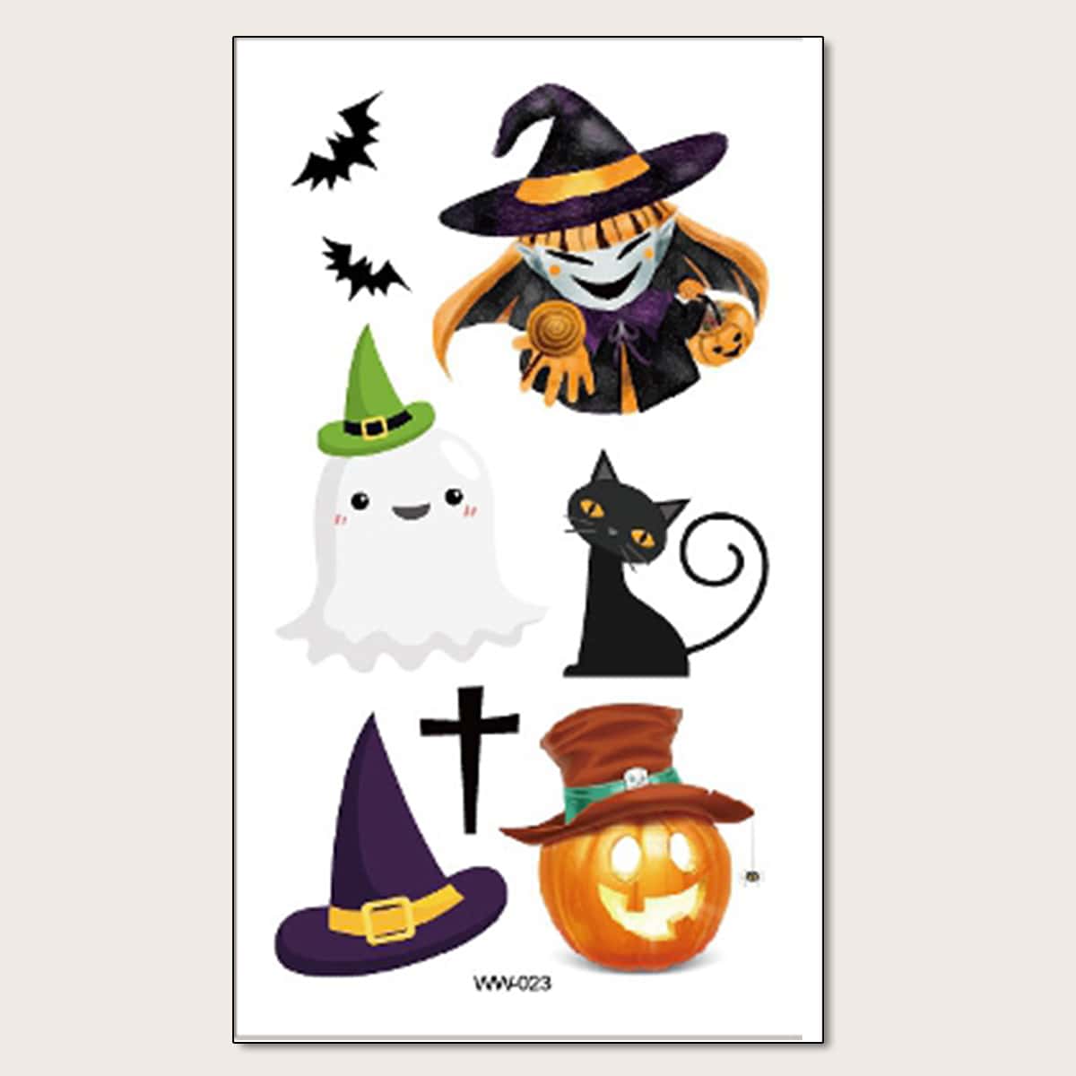 

1pc Halloween Pattern Tattoo Sticker, Multicolor
