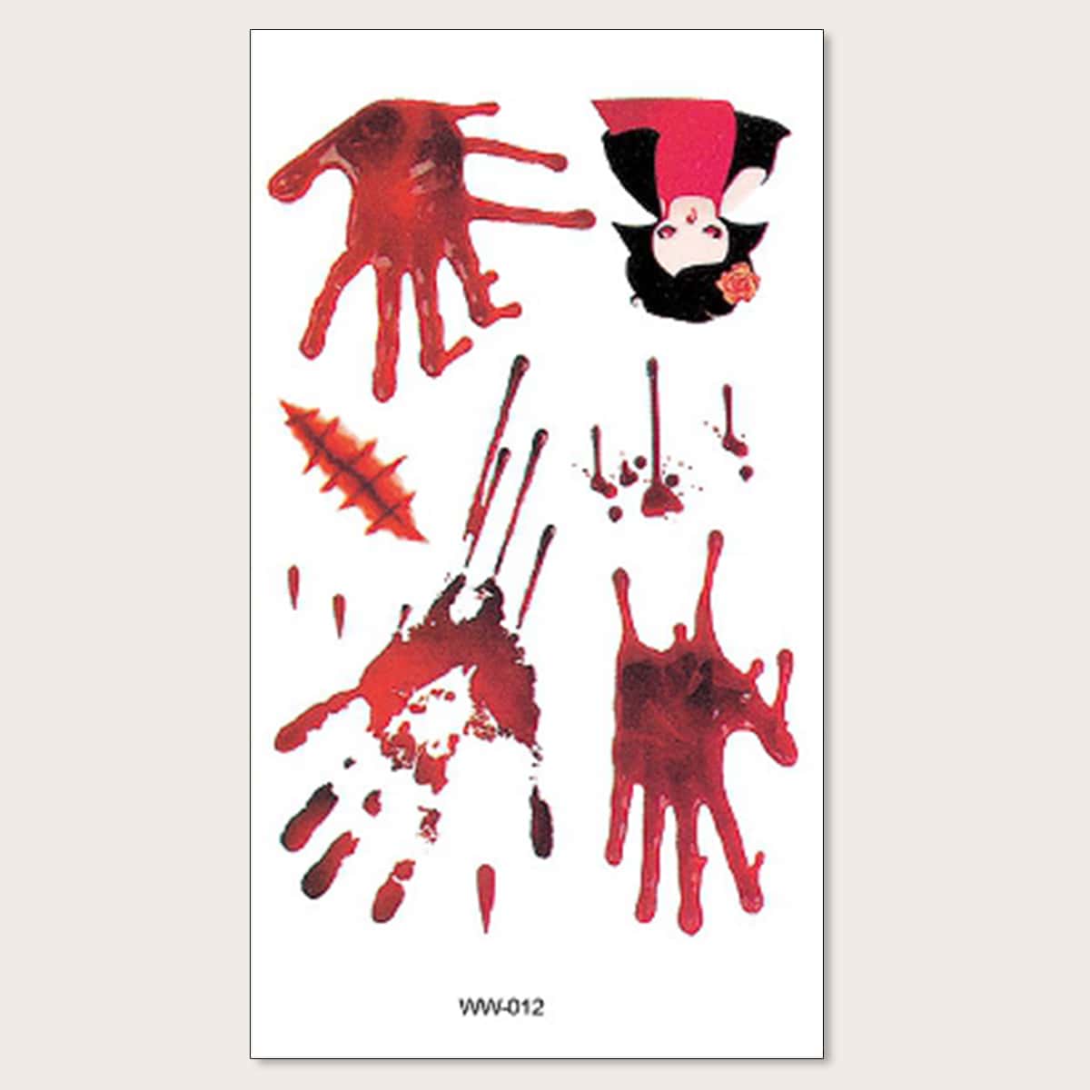 

1pc Halloween Pattern Tattoo Sticker, Multicolor