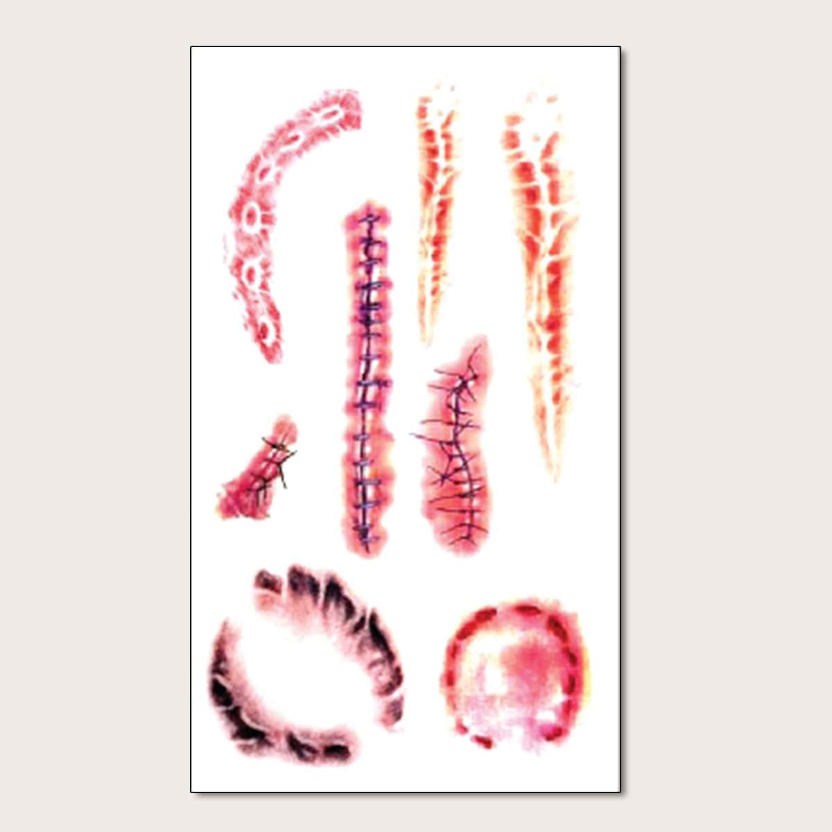 

1pc Halloween Pattern Tattoo Sticker, Red