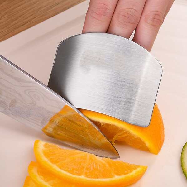 

1pc Stainless Steel Finger Protector, Silver