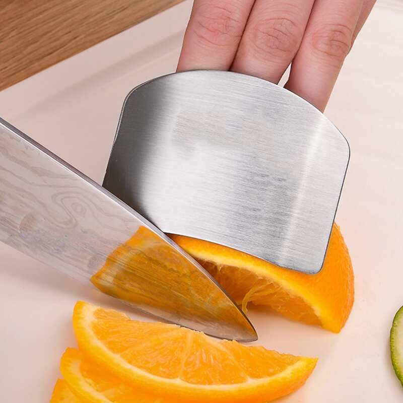

1pc Stainless Steel Finger Protector, Silver