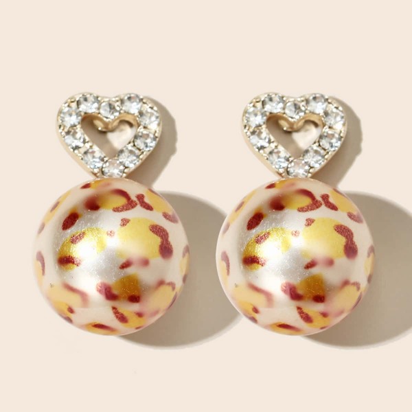 

Rhinestone Decor Ball Charm Drop Earrings, Multicolor