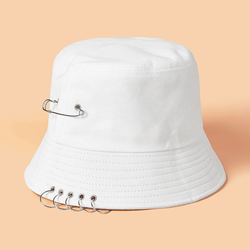 

Solid Paper Clip Bucket Hat, White