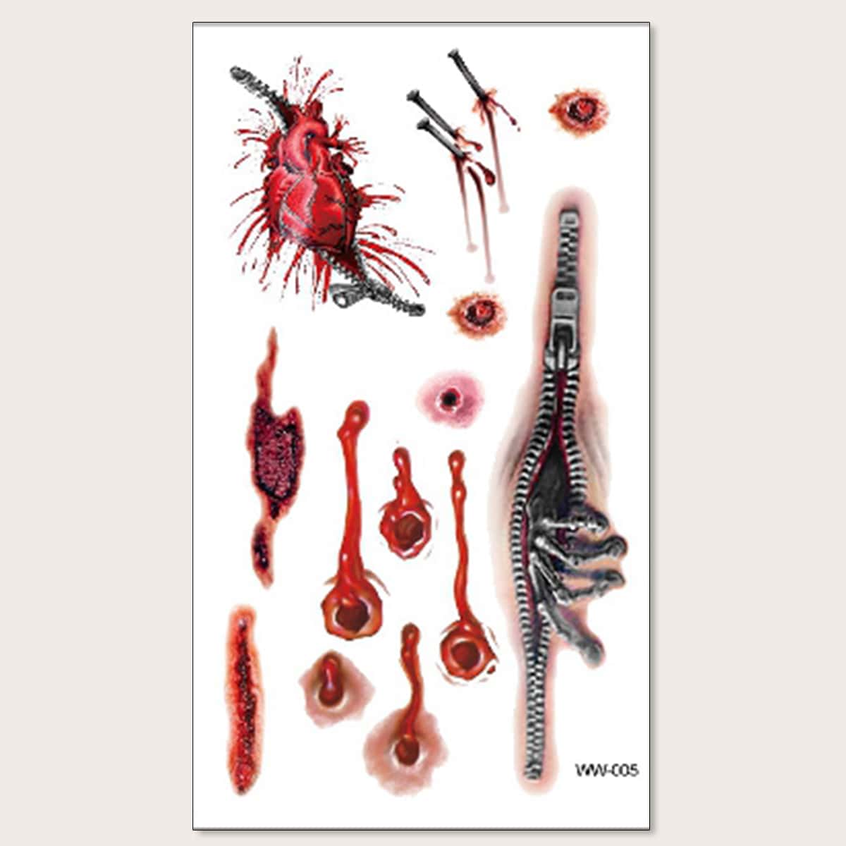 

1pc Halloween Pattern Tattoo Sticker, Multicolor