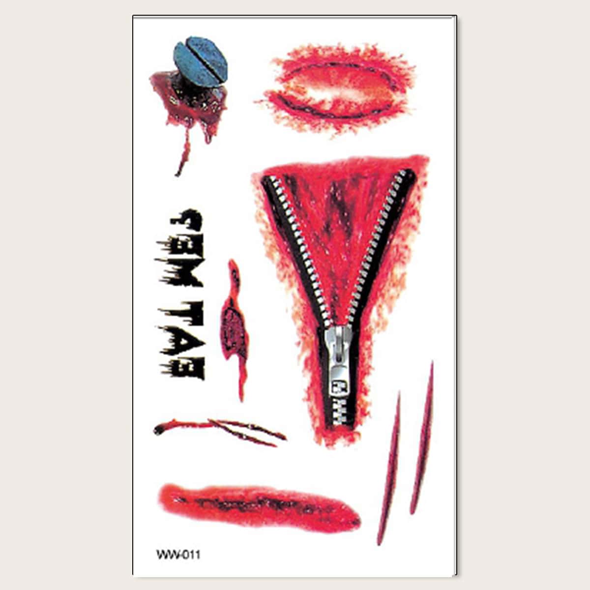 

1pc Halloween Pattern Tattoo Sticker, Multicolor