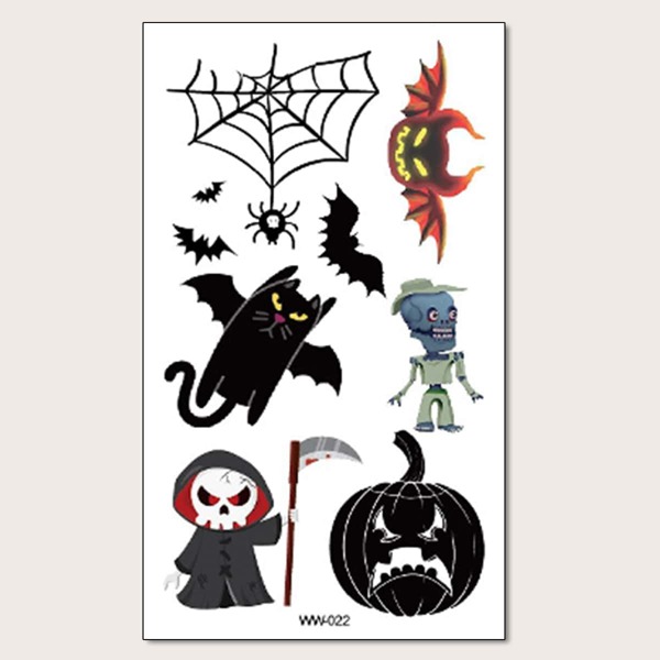 

1pc Halloween Pattern Tattoo Sticker, Multicolor