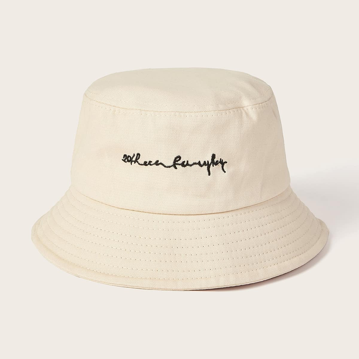 

Letter Graphic Bucket Hat, Beige pastel