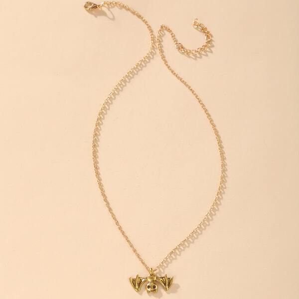 

Bat Charm Necklace, Bronze