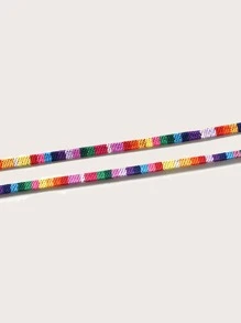 1入組波西米亞風格布織多彩太陽眼鏡繩，復古防滑眼鏡鏈，適用於旅行或戶外運動