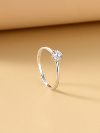 1pc Fashionable Elegant Luxury Minimalistic Zirconia Ring