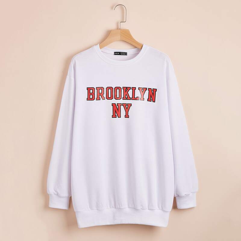 

Letter Graphic Longline Sweatshirt, White