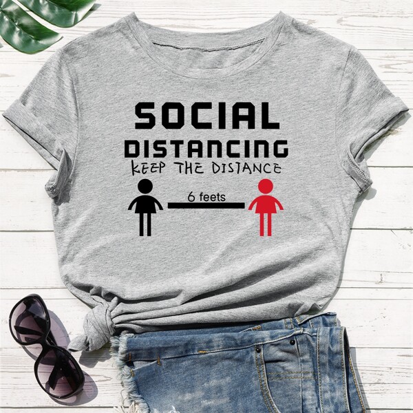 

Letter & Cartoon Graphic Tee, Light grey