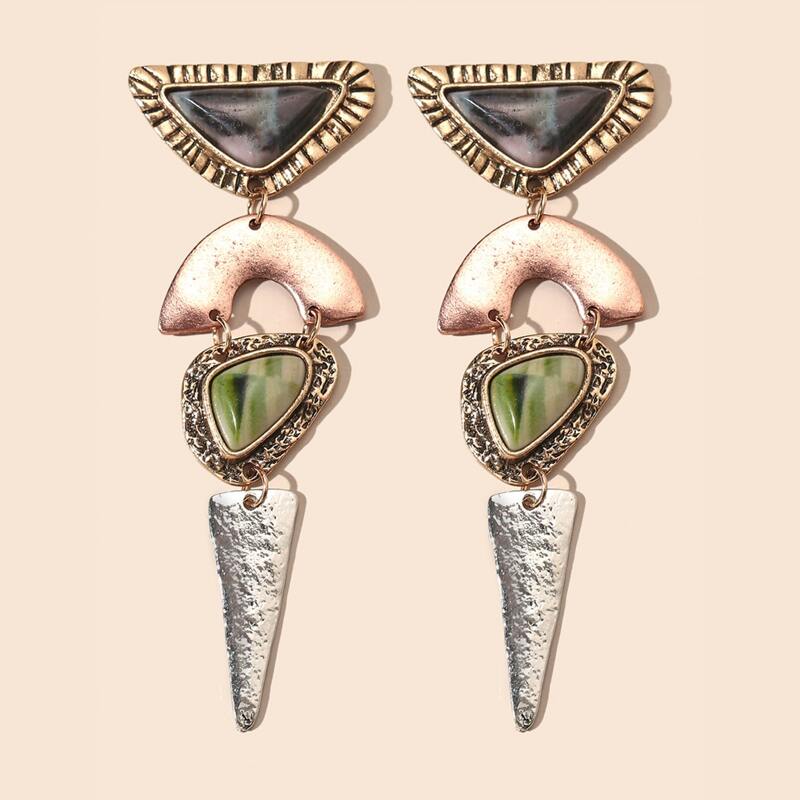

Geometric Charm Drop Earrings, Multicolor