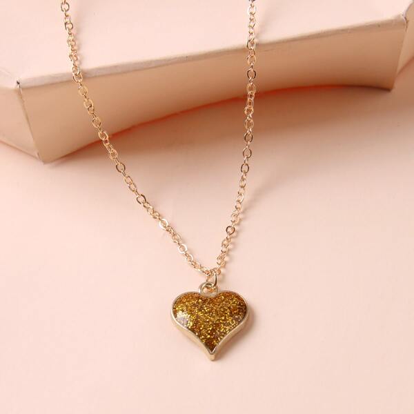 

Heart Pendant Necklace, Yellow