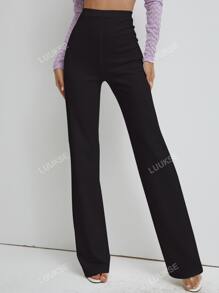 pantalones de pierna recta de cintura alta