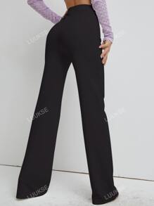 pantalones de pierna recta de cintura alta