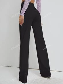pantalones de pierna recta de cintura alta