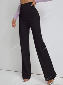 pantalones de pierna recta de cintura alta