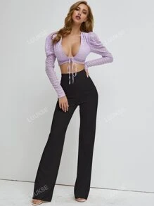 pantalones de pierna recta de cintura alta