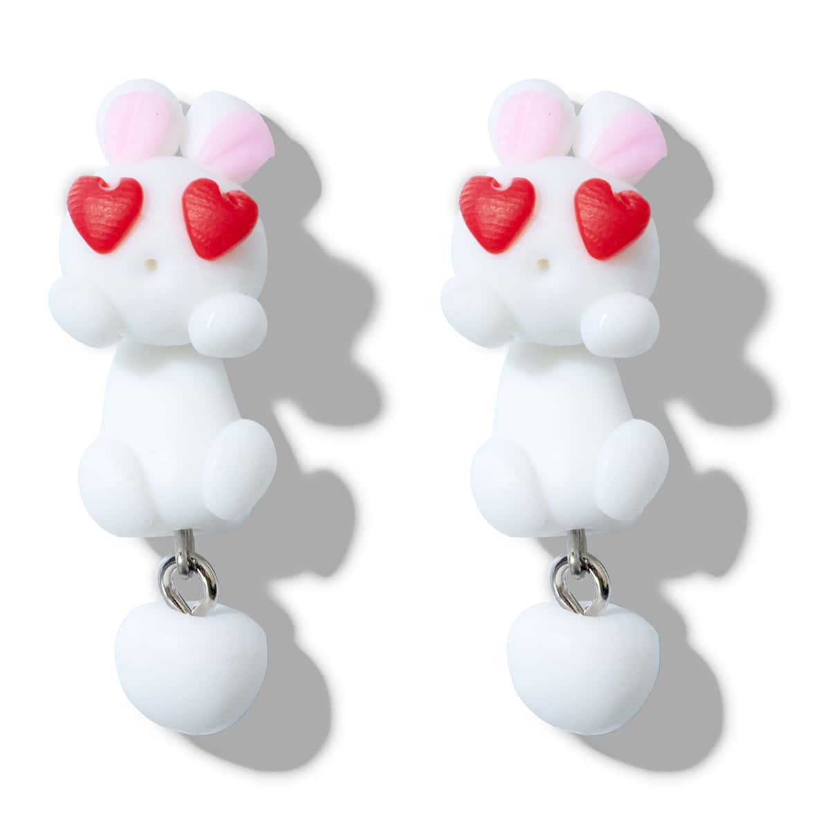 

Rabbit Shaped Stud Earrings, White