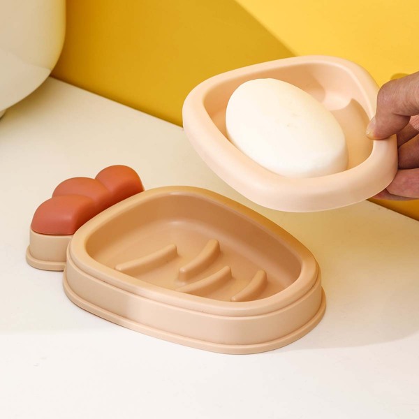 

1pc Double Layer Soap Box, Orange