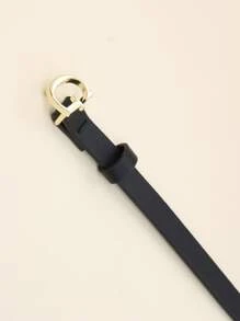 Cinturón delgado de mujer de estilo nuevo, de PU premium, accesorio decorativo para vestidos en otoño, Halloween - Negro - Ver 6